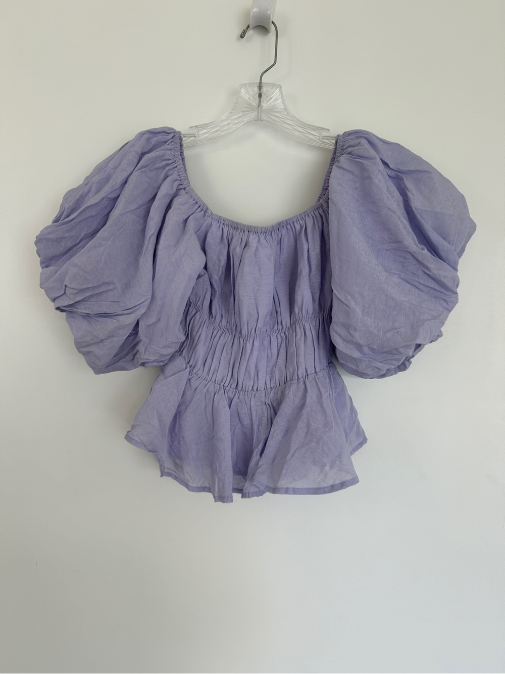 Altar'd State Lavender Puff-Sleeve Blouse